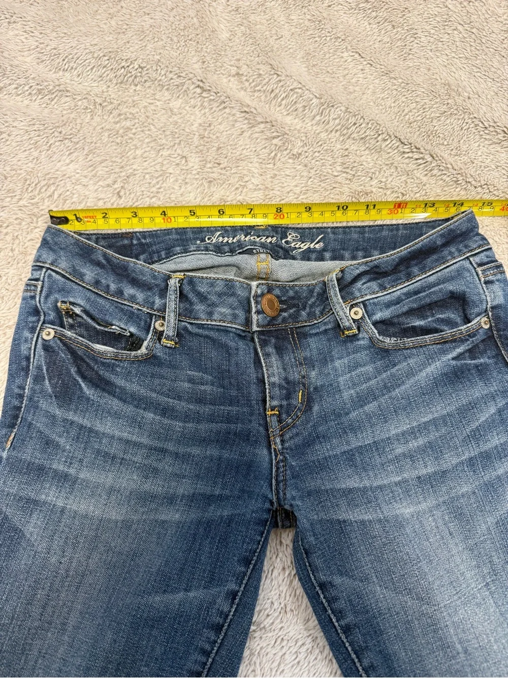 American Eagle Outfitters Blue Skinny Jeans - Faded Wash - Picture 5 of 7